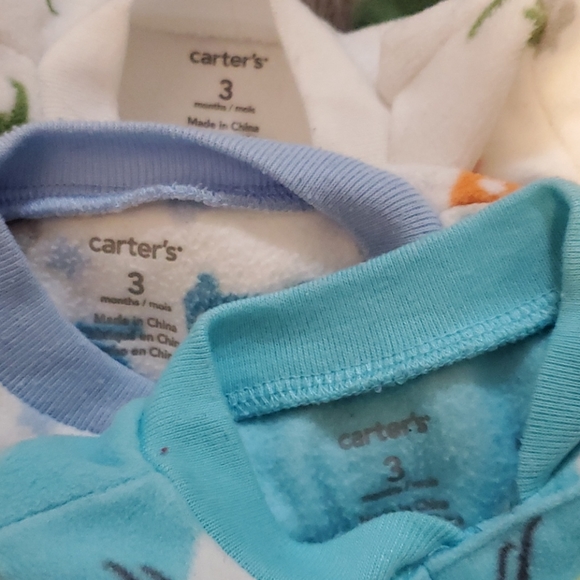 🧡 Carter's | Bundle of 3 Fleece Sleepers - Picture 3 of 5